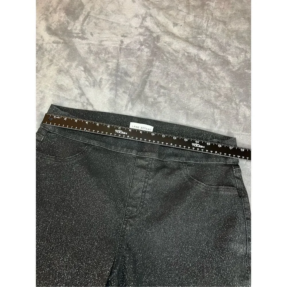 Lane Bryant Jeans Womens Size 16 Black Jegging Pull On High Rise Sparkle Stretch